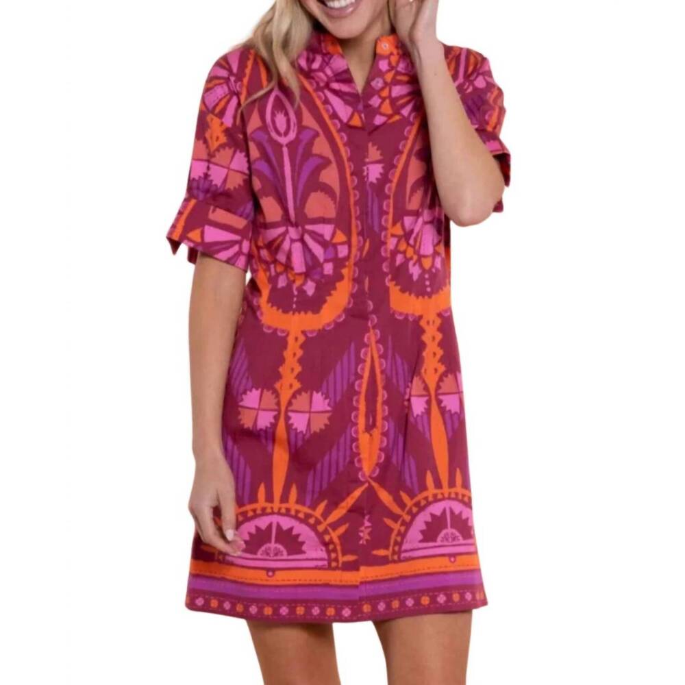 NEW SHERIDAN FRENCH parker mini dress in sangria batik
